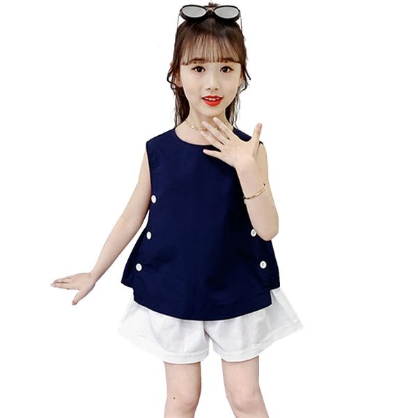 summer clothes for girls vest + short children's solid color outfit o neck 210527, White
summer clothes for girls vest + short children's solid color outfit o neck 210527, White