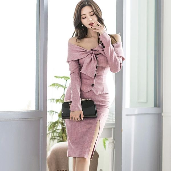 two piece dress office lady 2 set women clothes autumn slash neck bandage + high waist midi split package hip skirt suits outfits, White
two piece dress office lady 2 set women clothes autumn slash neck bandage + high waist midi split package hip skirt suits outfits, White