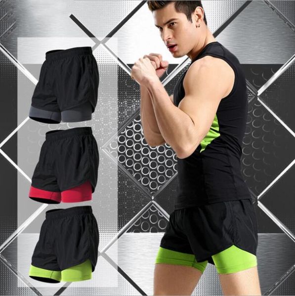 men's shorts two pairs of sports and women's tight stretch yoga fast dry running beach for summer, White;black
men's shorts two pairs of sports and women's tight stretch yoga fast dry running beach for summer, White;black