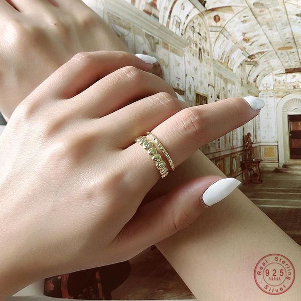cluster rings 925 sterling silver irregular double open ring adjustable for women fashion party wedding jewelry accessories drop, Golden;silver
cluster rings 925 sterling silver irregular double open ring adjustable for women fashion party wedding jewelry accessories drop, Golden;silver