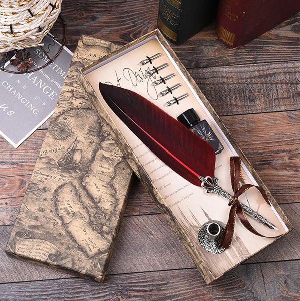 fountain pens nice gift for sweetheart teacher creative metal signature pen calligraphy feather dip write ink set stationery
fountain pens nice gift for sweetheart teacher creative metal signature pen calligraphy feather dip write ink set stationery
