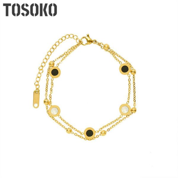 stainless steel jewelry black and white shell round brand bracelet women's fashion gold bead double chain bse144 link,
stainless steel jewelry black and white shell round brand bracelet women's fashion gold bead double chain bse144 link,