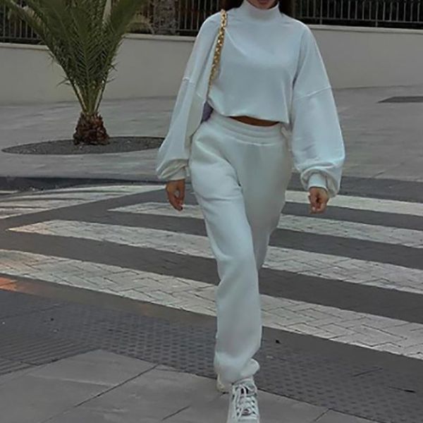 women's two piece pants tracksuit turtleneck 2 pieces set oversized sweatshirt jogger sets female 2021 autumn casual lady sportswear su, White
women's two piece pants tracksuit turtleneck 2 pieces set oversized sweatshirt jogger sets female 2021 autumn casual lady sportswear su, White