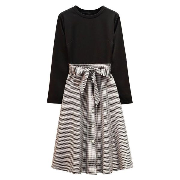 a-line black dress women lattice splicing clothes fake two office vestido festa 2021 spring fall style robes casual dresses, Black;gray
a-line black dress women lattice splicing clothes fake two office vestido festa 2021 spring fall style robes casual dresses, Black;gray