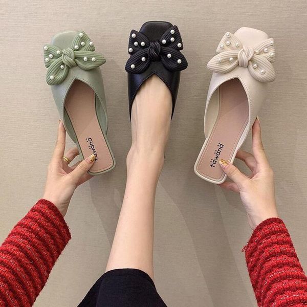 slippers 2021 women's summer fashion bow sandals leisure lndoor and outdoor low heel baotou shoes female, Black
slippers 2021 women's summer fashion bow sandals leisure lndoor and outdoor low heel baotou shoes female, Black