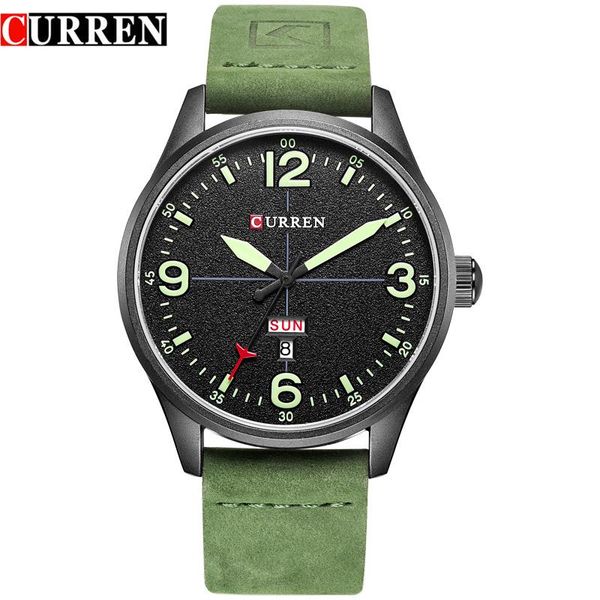 wristwatches curren luxury casual men watches army green leather strap male clock display date quartz wristwatch erkek kol saati montre homm, Slivery;brown
wristwatches curren luxury casual men watches army green leather strap male clock display date quartz wristwatch erkek kol saati montre homm, Slivery;brown