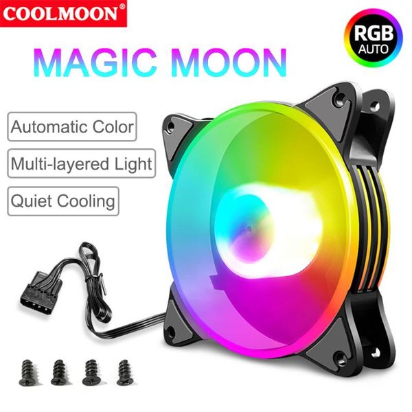 coolmoon magic moon auto rgb color change 120mm computer case fan ide 4pin led multi-layer light silent pc air cooling fans & coolings
coolmoon magic moon auto rgb color change 120mm computer case fan ide 4pin led multi-layer light silent pc air cooling fans & coolings