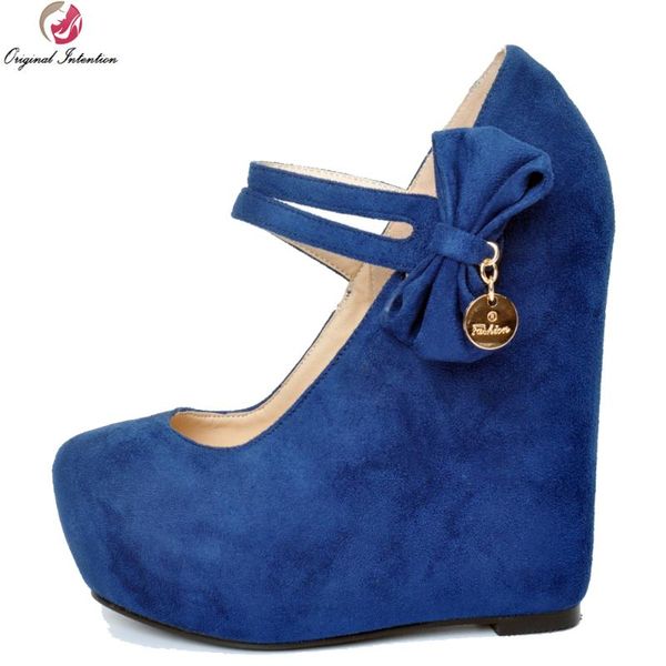 original intention elegant women sandals platform round toe wedges high-quality dark blue shoes woman plus size 4-15 dress, Black
original intention elegant women sandals platform round toe wedges high-quality dark blue shoes woman plus size 4-15 dress, Black