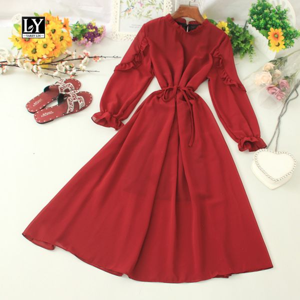 dresses new autumn casual solid slim o neck full a line flare sleeve high waist mid-calf dress, Black;gray
dresses new autumn casual solid slim o neck full a line flare sleeve high waist mid-calf dress, Black;gray