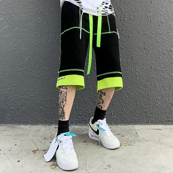 color block embroidery streetwear spliced retro casual couple shorts wide leg hip hop oversize summer five point pants men's, White;black
color block embroidery streetwear spliced retro casual couple shorts wide leg hip hop oversize summer five point pants men's, White;black