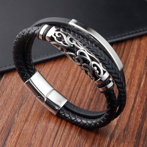 charm bracelets retro style double stitching combination small accessories stainless steel men's leather bracelet promotional price for, Golden;silver
charm bracelets retro style double stitching combination small accessories stainless steel men's leather bracelet promotional price for, Golden;silver
