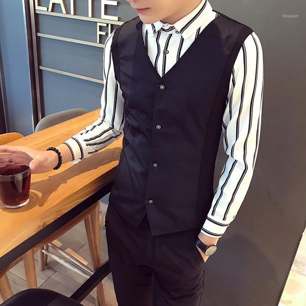 men's vests men fake 2pcs shirt and vest 2021 male long sleeve shirts casual stripe multi-button hit color slim fit mens dress, Black;white
men's vests men fake 2pcs shirt and vest 2021 male long sleeve shirts casual stripe multi-button hit color slim fit mens dress, Black;white