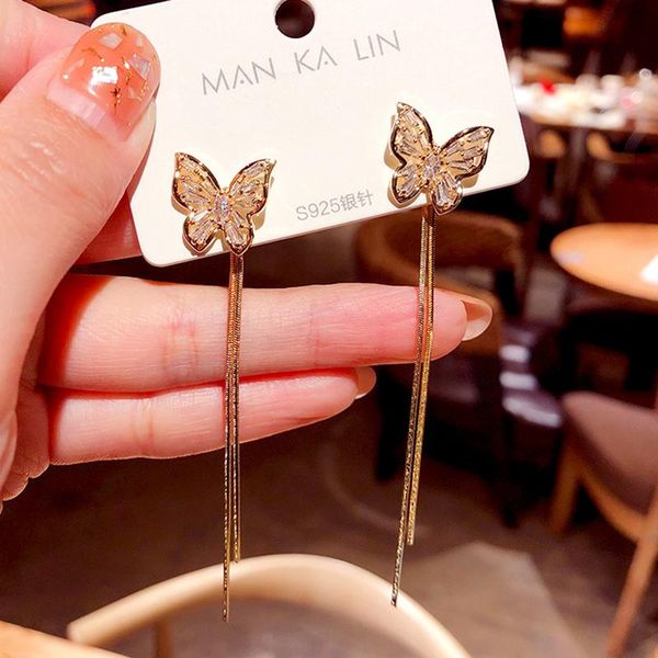 stud trendy exquisite 14k real gold butterfly tassel earrings for women jewelry bling zircon s925 silver needle gift, Golden;silver
stud trendy exquisite 14k real gold butterfly tassel earrings for women jewelry bling zircon s925 silver needle gift, Golden;silver