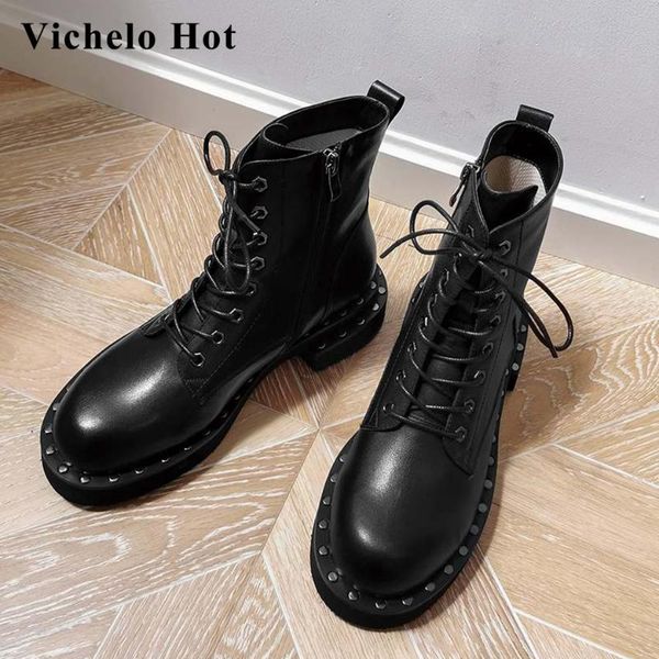 boots vichelo 2021 short natural leather daily wear round toe thick med heel zipper energy lady ankle l99, Black
boots vichelo 2021 short natural leather daily wear round toe thick med heel zipper energy lady ankle l99, Black