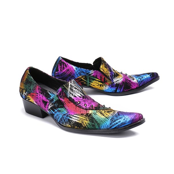 multi color men fomal fashion genuine leather dress shoes pointed toe rivet slip on oxford shoes zapatos de vestir italian, Black 
multi color men fomal fashion genuine leather dress shoes pointed toe rivet slip on oxford shoes zapatos de vestir italian, Black