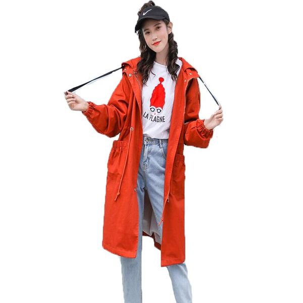 women's trench coats korean fashion clothing 2021 women spring autumn long sleeve solid medium windbreaker hoodie ladies casual coat, Tan;black
women's trench coats korean fashion clothing 2021 women spring autumn long sleeve solid medium windbreaker hoodie ladies casual coat, Tan;black