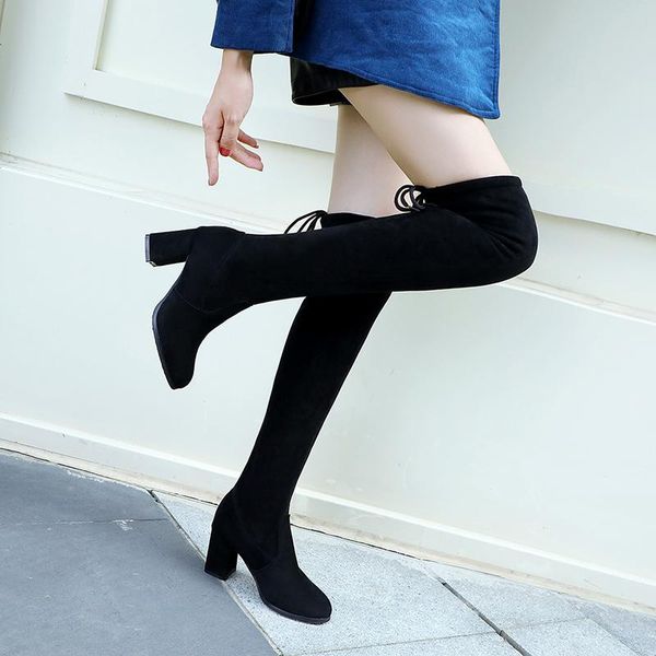 boots sweet work style stretch flock autumn over knee high pink grey black high-heeled thick riding women shoes big size
boots sweet work style stretch flock autumn over knee high pink grey black high-heeled thick riding women shoes big size
