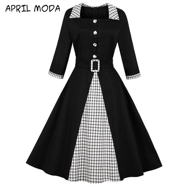 fashion vintage solid patchwork cotton rockabilly dress with belt women sleeve party retro 50s spring robe swing casual dresses, Black;gray
fashion vintage solid patchwork cotton rockabilly dress with belt women sleeve party retro 50s spring robe swing casual dresses, Black;gray