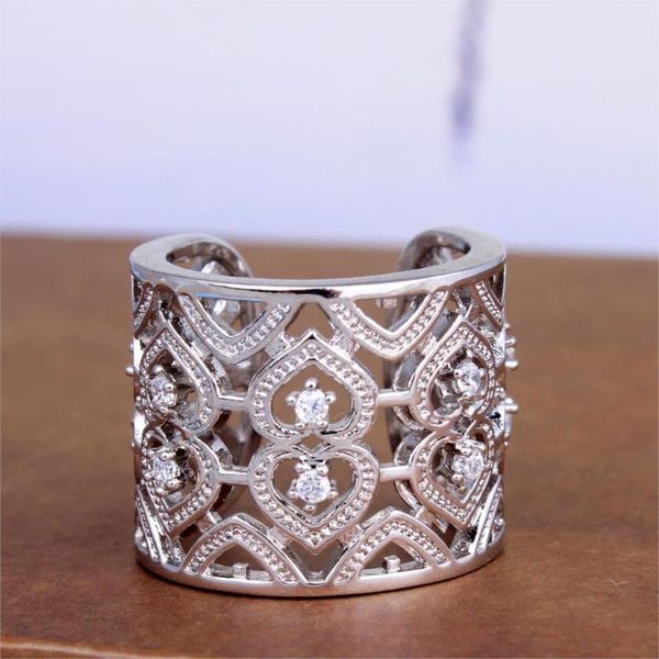 cluster rings double love hollow heart design women wedding ring paved zircon gift jewelry finger open, Golden;silver
cluster rings double love hollow heart design women wedding ring paved zircon gift jewelry finger open, Golden;silver