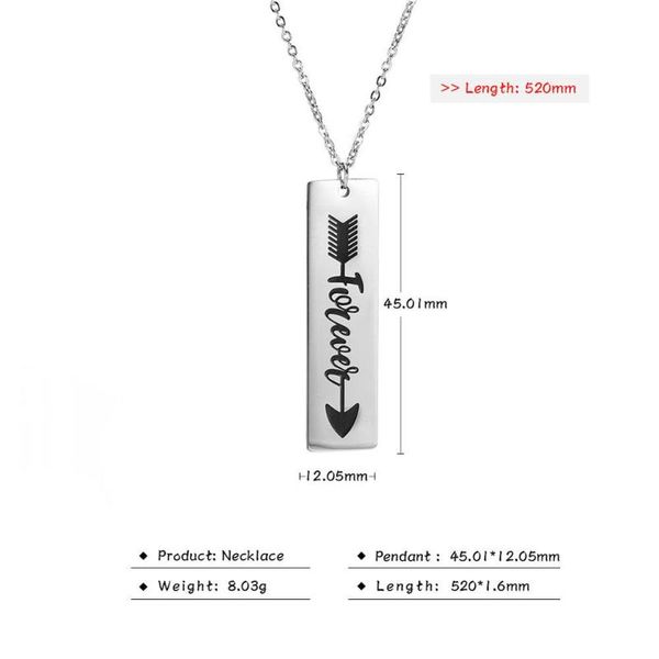 pendant necklaces zdm008 selling 2021 design necklace stainless steel plain bar engraved letter valentine's day gift, Silver
pendant necklaces zdm008 selling 2021 design necklace stainless steel plain bar engraved letter valentine's day gift, Silver