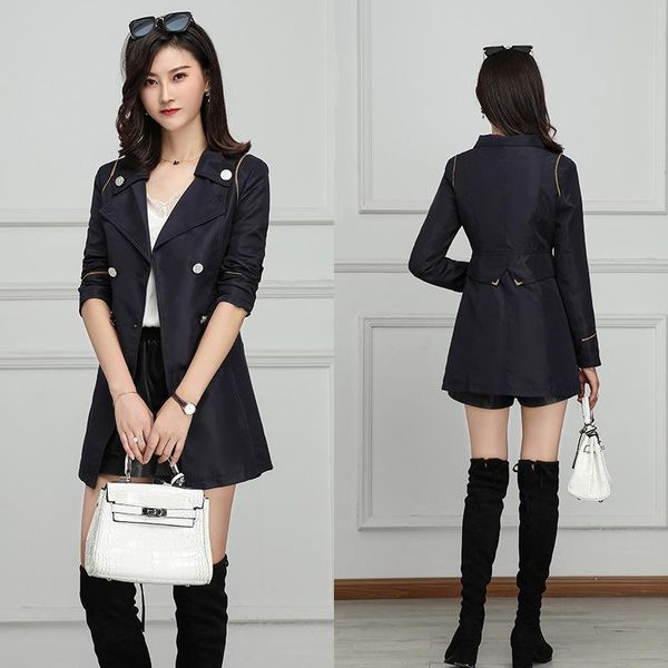 women's trench coats coat for women spring and autumn style windbreaker female self-cultivation wild loose temperament long, Tan;black
women's trench coats coat for women spring and autumn style windbreaker female self-cultivation wild loose temperament long, Tan;black