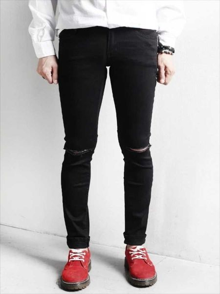 men's jeans small leg pants spring and autumn classic dark korean fashion hole slim fit versatile large, Blue
men's jeans small leg pants spring and autumn classic dark korean fashion hole slim fit versatile large, Blue