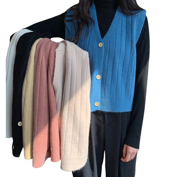 women's vests vest women korean spring sweater single breasted sleeveless short all-match female coats knitted v-neck regular ladies so, Black;white
women's vests vest women korean spring sweater single breasted sleeveless short all-match female coats knitted v-neck regular ladies so, Black;white