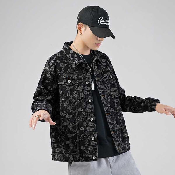 men's jackets spring and autumn printed long sleeve cotton denim jacket all-match evd3, Black;brown
men's jackets spring and autumn printed long sleeve cotton denim jacket all-match evd3, Black;brown