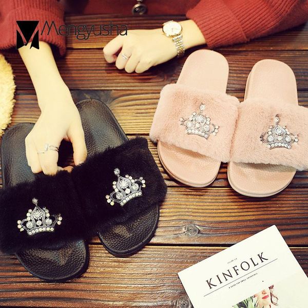 crystal crown fur slippers women winter cotton shoes woman flip flops warm cozy pantuflas luxury paillette furry slides 2021, Black
crystal crown fur slippers women winter cotton shoes woman flip flops warm cozy pantuflas luxury paillette furry slides 2021, Black