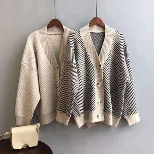 women's knits & tees knitted cardigan women casual oversize sweater for autumn winter loose argyle vintage stripe japanese casaco femin, White
women's knits & tees knitted cardigan women casual oversize sweater for autumn winter loose argyle vintage stripe japanese casaco femin, White