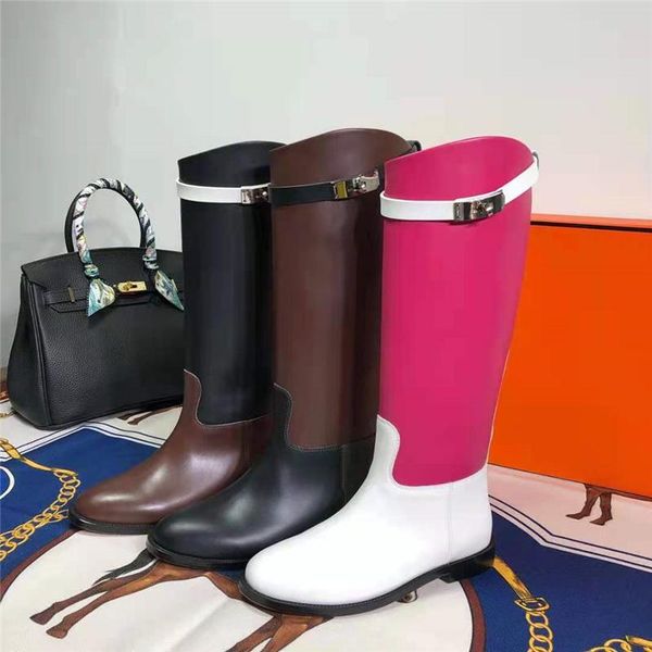 boots est mixed colors genuine leather women zipper high-shoe design long flat heel shoes runway, Black
boots est mixed colors genuine leather women zipper high-shoe design long flat heel shoes runway, Black