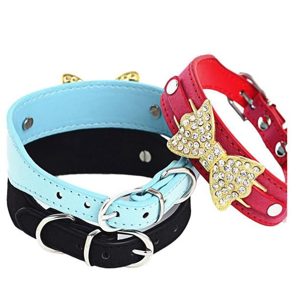 dog collars & leashes pu leather collar rhinestone bowknot pet puppy for dogs cats adjustable pretty necklace small medium size
dog collars & leashes pu leather collar rhinestone bowknot pet puppy for dogs cats adjustable pretty necklace small medium size