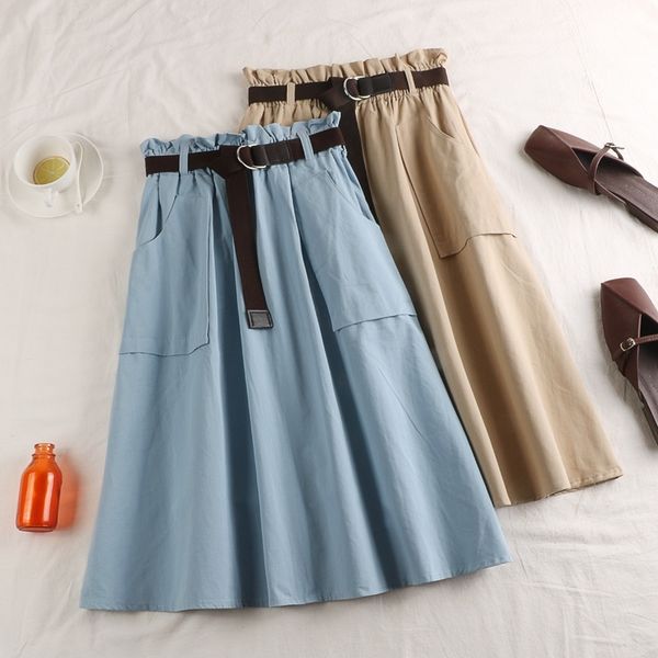summer skirt autumn women college style retro belt s high waist pocket female sweet midi frill s 210420, Black
summer skirt autumn women college style retro belt s high waist pocket female sweet midi frill s 210420, Black