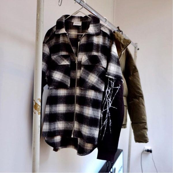 men's casual shirts black white check stripe askyurself long sleeve shirt men women zipper cardigan v6 flannel, White;black
men's casual shirts black white check stripe askyurself long sleeve shirt men women zipper cardigan v6 flannel, White;black
