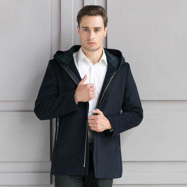 men's wool & blends hooded casual coat men zipper woolen jacket 2021 autumn winter collection, Black
men's wool & blends hooded casual coat men zipper woolen jacket 2021 autumn winter collection, Black