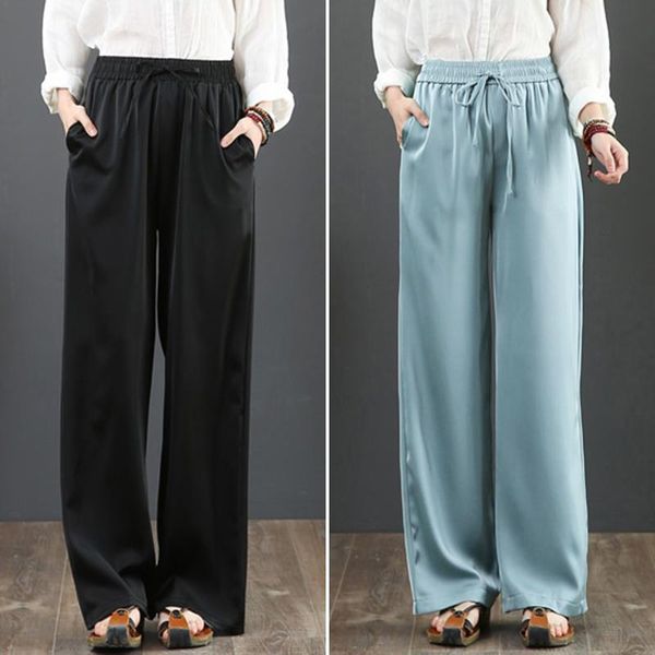 women's pants & capris wide leg trousers 2022 stylish satin casual drawstring long pantalon palazzo female solid turnip oversized, Black;white
women's pants & capris wide leg trousers 2022 stylish satin casual drawstring long pantalon palazzo female solid turnip oversized, Black;white