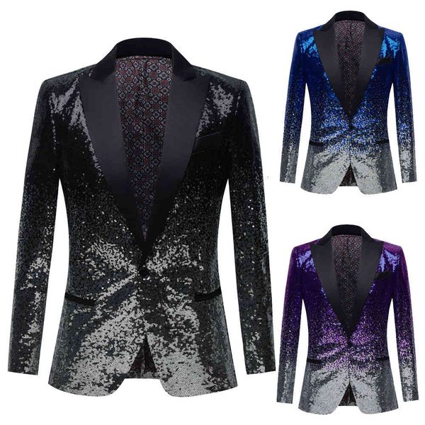men's suits & blazers discoloration sequins shawl collar tuxedo suit groom prom glitter jacket dj club stage blazer, White;black
men's suits & blazers discoloration sequins shawl collar tuxedo suit groom prom glitter jacket dj club stage blazer, White;black