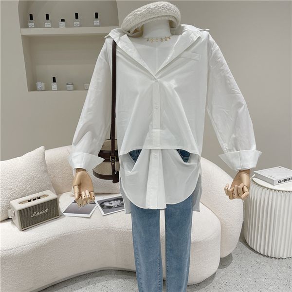 blouses spring summer women's niche design medium white shirt short front length cleavage on breasted top
blouses spring summer women's niche design medium white shirt short front length cleavage on breasted top