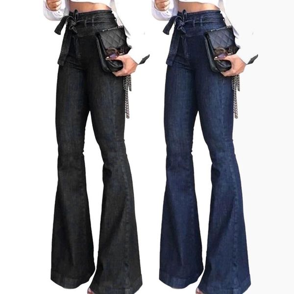 women's pants & capris solid color long jeans,ladies fashion lace-up waistband high waist flared trouser, Black;white
women's pants & capris solid color long jeans,ladies fashion lace-up waistband high waist flared trouser, Black;white