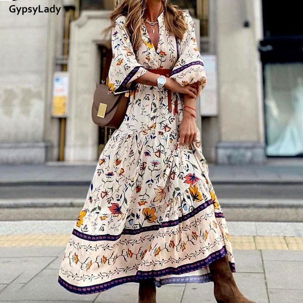 casual dresses gypsylady vinatege floral print maxi dress long lantern sleeve holiday women deep v ruffles ladies beach 2021, Black;gray
casual dresses gypsylady vinatege floral print maxi dress long lantern sleeve holiday women deep v ruffles ladies beach 2021, Black;gray