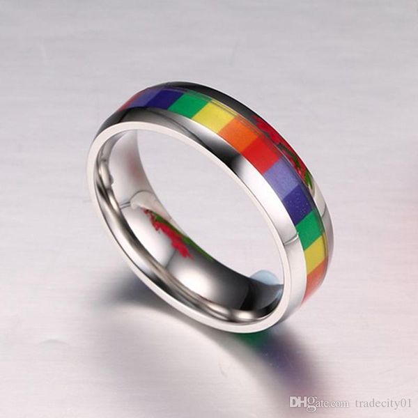 personality men women rainbow colorful ring stainless steel wedding band lebian & gay rings drop shipping, Slivery;golden
personality men women rainbow colorful ring stainless steel wedding band lebian & gay rings drop shipping, Slivery;golden