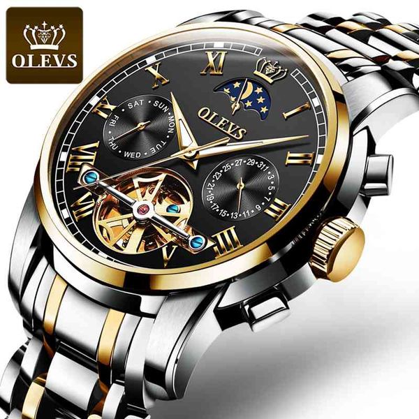 olevs automatic men's watch waterproof luxury gentlemen's mechanical moon phase calendar hollow gold edge es, Slivery;brown
olevs automatic men's watch waterproof luxury gentlemen's mechanical moon phase calendar hollow gold edge es, Slivery;brown