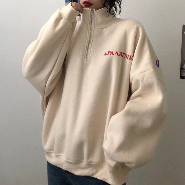 women's hoodies & sweatshirts women stand collar thicker letter print loose leisure female korean style harajuku all-match sweats pullo, Black
women's hoodies & sweatshirts women stand collar thicker letter print loose leisure female korean style harajuku all-match sweats pullo, Black