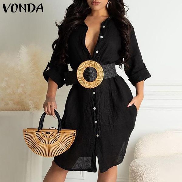 casual dresses women dress 2021 vonda solid color long sleeve pleated midi femme cotton robe lapel collar button up shirts vestido, Black;gray
casual dresses women dress 2021 vonda solid color long sleeve pleated midi femme cotton robe lapel collar button up shirts vestido, Black;gray
