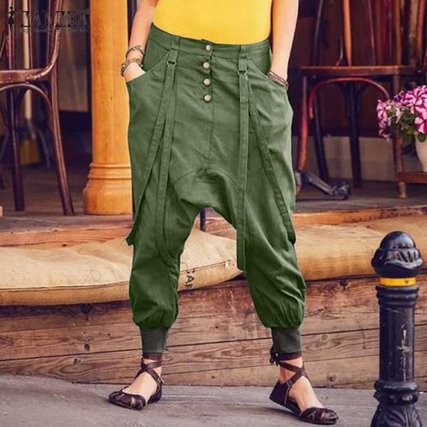 women's pants & capris women elastic waist harem female casual side pockets straps trousers zanzea drop-crop long pantalon streetwear s, Black;white
women's pants & capris women elastic waist harem female casual side pockets straps trousers zanzea drop-crop long pantalon streetwear s, Black;white