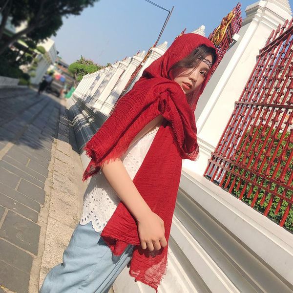 scarves oversized scarf pure color shawl wrap literary artistic warm bufanda cotton and linen female soft pashimina simple, Blue;gray
scarves oversized scarf pure color shawl wrap literary artistic warm bufanda cotton and linen female soft pashimina simple, Blue;gray