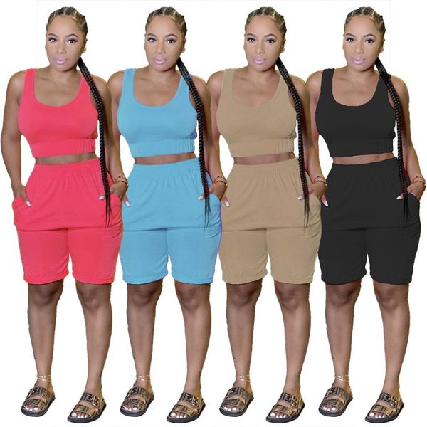 women's tracksuits donsignet women set summer fashion sleeveless solid color vest crop and shorts two-piece outfits casual conjunto fem, Gray
women's tracksuits donsignet women set summer fashion sleeveless solid color vest crop and shorts two-piece outfits casual conjunto fem, Gray