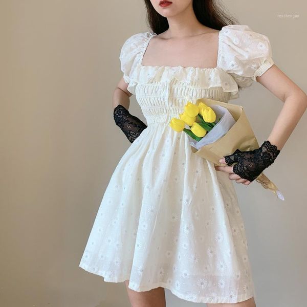 casual dresses 2021 summer white flower beach dress woman puff sleeve slash collar ruffled daisy embroidered pleated elegant vintage robe, Black;gray
casual dresses 2021 summer white flower beach dress woman puff sleeve slash collar ruffled daisy embroidered pleated elegant vintage robe, Black;gray
