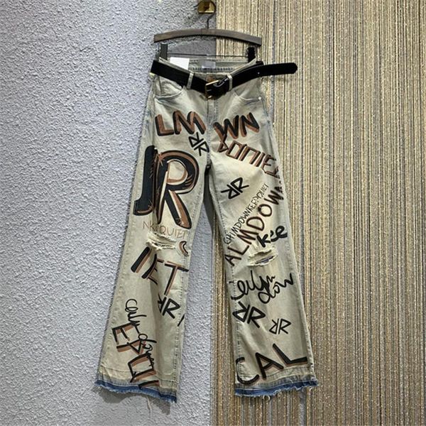 women's jeans high waist ripped women streetwear 2021 fashion graffiti letter print washed loose denim wide leg pants female, Blue
women's jeans high waist ripped women streetwear 2021 fashion graffiti letter print washed loose denim wide leg pants female, Blue