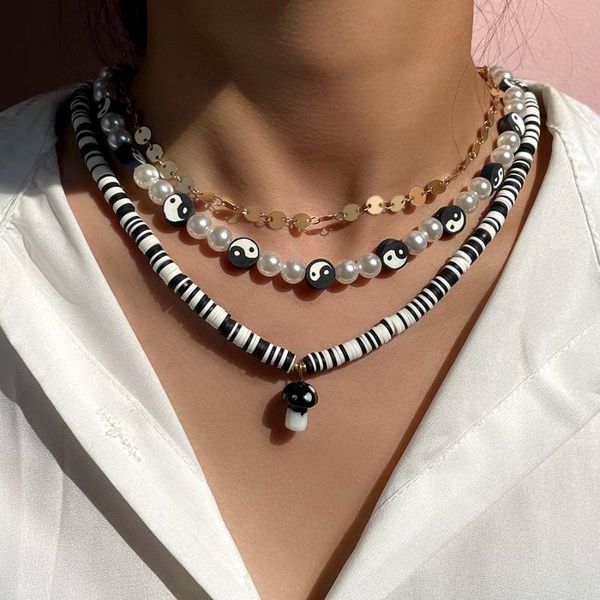 chains flatfoosie multi-layer yin yang pearl beaded choker necklace for women soft clay beads mushroom metal chain jewelry, Silver
chains flatfoosie multi-layer yin yang pearl beaded choker necklace for women soft clay beads mushroom metal chain jewelry, Silver